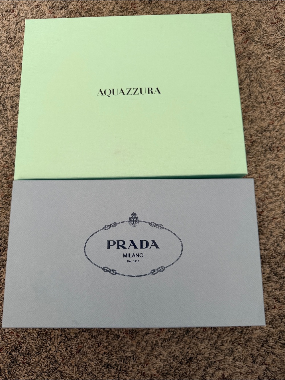 Prada Box in Pale Blue and Mint Green